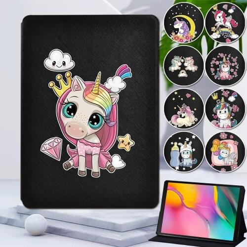 Tablet Case for Samsung Galaxy Tab A 9.7" 10.1" 2019 10.5"/A6 7.0" 10.1"/Tab E 9.6"/Tab S5e 10.5" Cute Cartoon Flip Stand Cover
