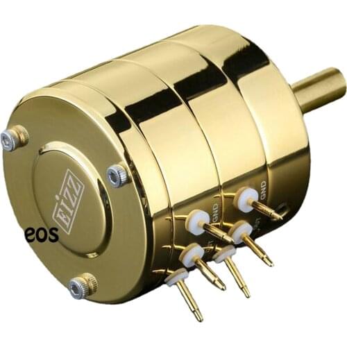 1PC EIZZ GOLD Premium 24-Step Stereo Attenuator Volume Potentiometer 100K 250K For Audio HIFI DIY Vintage Tube Amplifier
