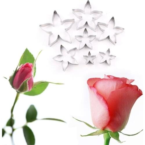 Rose Calyx Petals Stainless Steel Cookie Cutter Pastry & Biscuit Baking Cutter Cake Decoration Tool Cupcake Mold Fondant Tools