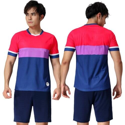 Football Suit MenS Bespoke Match Shirt WomenS Football Training Suit Short-Sleeved Breathable Patchwork Football Shirt