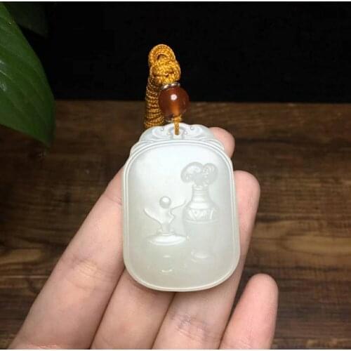 J23#Hetian jade bottle pendant, texture