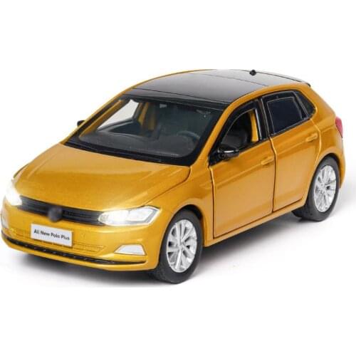 Hot scale 1:32 wheels vehicle germany car das auto poloes plus metal model with light and sound diecast car toys collection