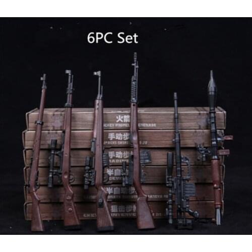 1/6 Scale 6pcs Toy Gun Weapons M14 Automatic Rifle Models Toys For 12 Inches Figure Accessories