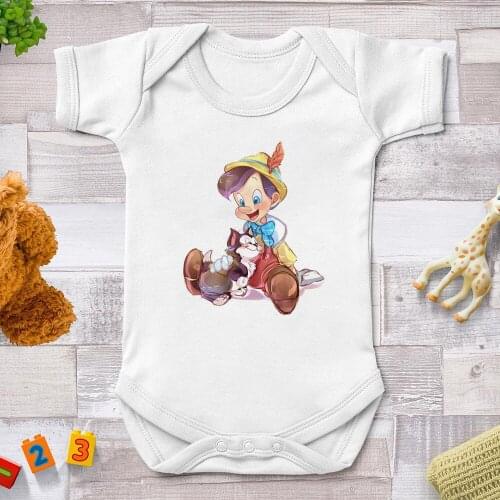 Cartoon Kawaii Cute Baby Rompers Newborn Summer White Short Sleeve Baby Boy Girl Clothes Infant Bodysuit Baby Kids Sister Tees