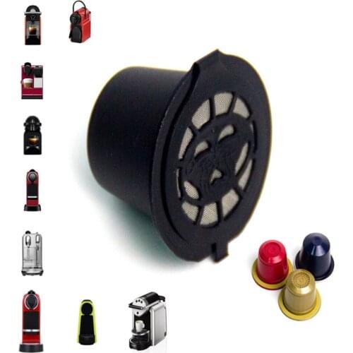 1 Piece Reusable Capsule Coffee Filter for Nespresso Machines Black Reusable Capsule Coffee Filter for Coffee Lovers