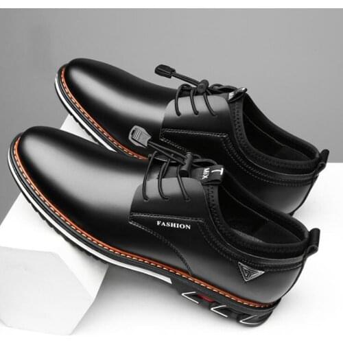 New Men Shoes Leather Cowhide Flat Shoes Men Comfortable Low-top British Casual Sneakers Single Shoes Leather Shoes Formal Shoes