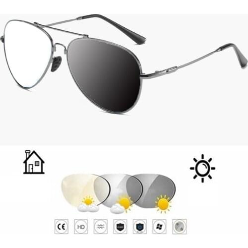 Oversized Memory Metal Legs Pilot Photochromic grey Reading Glasses +0.75 +1 +1.25 +1.5 +1.75 +2 +2.25 +2.5 +2.75 To +4
