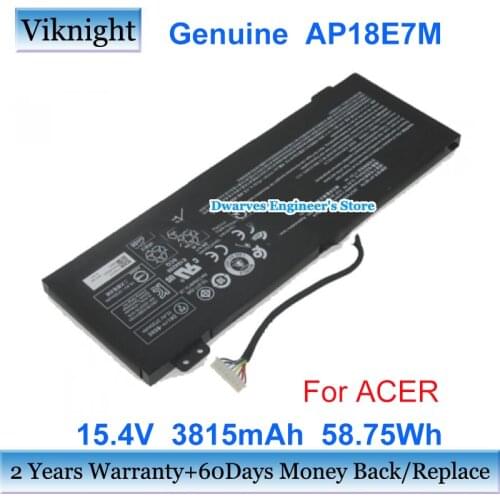 Genuine battery AP18E7M for ACER Aspire NITRO 5 7 ConceptD 3 Predator Triton 300 Battery Li-Polymer 15.4v 58.75Wh Li-ion Battery