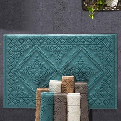 Luxury Five-Star Hotel Bathroom Mat Cotton Floor Towel Thick Water Absorbent Bathtub Bath Mats Slip-resistance Toilet Rug Pad