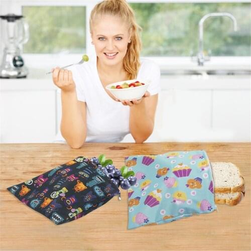 S/M/L Pocket 3pcs Waterproof Bread Sandwich Pouch Reusable Snack Bag School Camping Work Travel Portable Food Storage Container