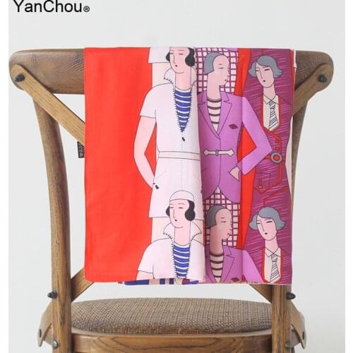 130*130cm Twill Silk Scarf Women Cartoon Designer Shawl Stole Hijab Soie Woman Print Silk Paris Scarfs