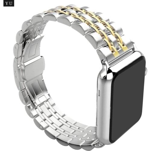 Mens Stainless Steel Replacement strap for Apple Watch Series 5 4 3 2 1 bands Bracelet for iWatch 38mm 40mm 42mm 44mm Watchband