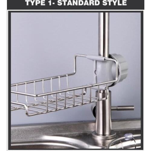 Stainless Steel Faucet Rack Sink Storage Shelf Sponge Dish Cloth Finishing Rack Drain Rack Kitchen Rag Storage Drain Dry Rack