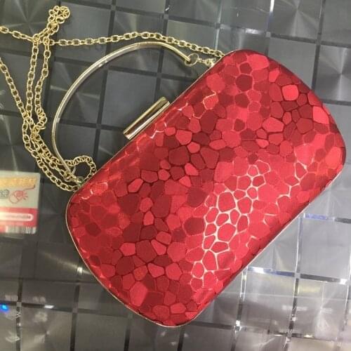 DAIWEI Women Evening Bag Clutch Handbag leatherette PU All Seasons Wedding Event/Party Formal Metal Chain New black gold silver