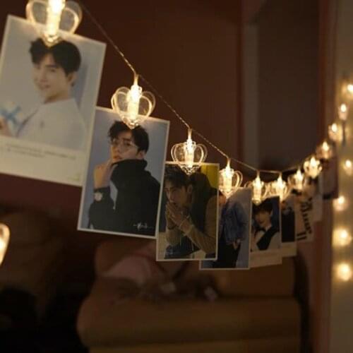 1.5M Photo Clip Battery LED String Lights Lights Outdoor Battery Operated Garland Christmas Decoration Party Wedding Decoration