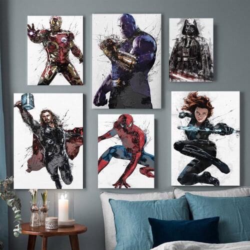 Thanos Posters Marvel Superhero Comics Paintings Canvas Prints Picture for Kids Wall Decor Art Man Gift Home Decoration No Frame