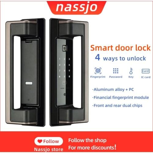 Nassjo Smart Door Lock Biometrico Fingerprint Lock Smart Home Security Intelligent Eletronic Digital Lock Password IC Card C620