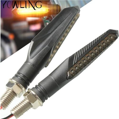 Universal LED Turn Signals for Motorcycle Arrow Amber Lamp Rear Flashing Signal Brake Lights Indicators For Honda Yamaha 12V