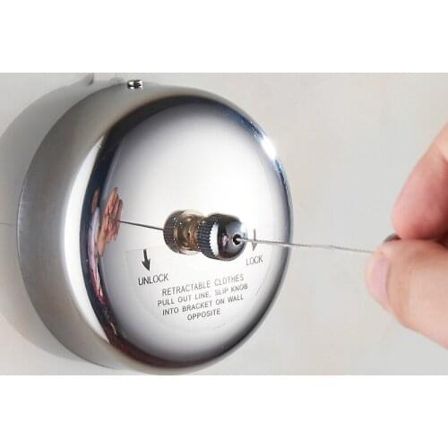 304 stainless steel clothes drying line, high quality chrome or gold cloth cord, bathroom accessories, 2.8M clothesline CL51611