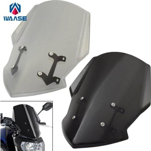 Waase For Yamaha MT-07 FZ-07 FZ07 MT07 2018 2019 2020 Windscreen Windshield Shield Screen With Bracket