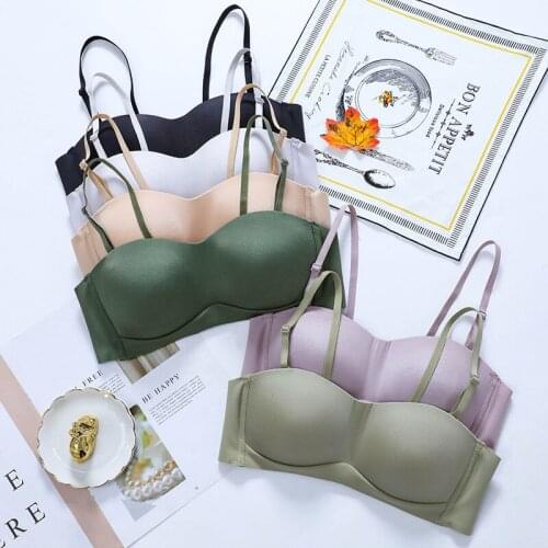 Wasteheart New Women Fashion Skin Green Purple Wireless Sexy Bras One-Piece Bras Bralette Underwear Seamless Female Bras A B
