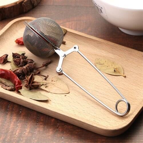 Handle clip Tea Infuser Stainless Steel Sphere Mesh Tea Strainer Coffee Herb Spice Filter Diffuser Handle Tea Ball
