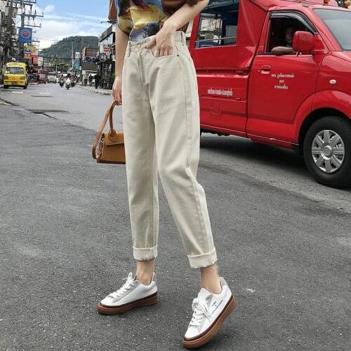 GOPLUS Womens Jeans Crop Jeans Korean Style Plus Fleece Wide Leg Pants High Waist Streetwear Denim Pants Vaqueros Mujer Harem