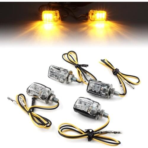 Motorcycle Indicator LED Turn Signal Flshing Light Warning Blinker Lamp Universal 12v Clear Lense Lights 1Pair