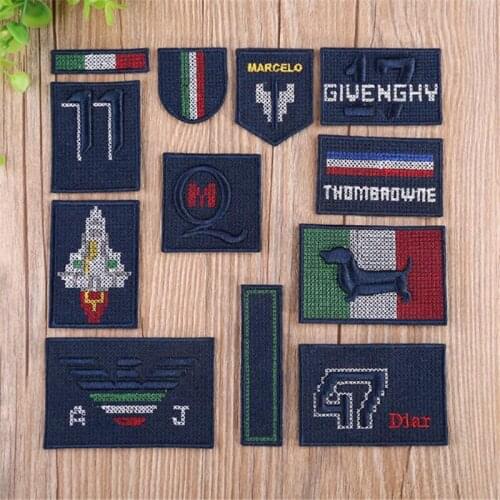 10Pcs Small Badge Patch Applique Clothing Embroidery Patch Fabric Sticker Iron On Patch Craft Sewing Repair Embroidered BD0430