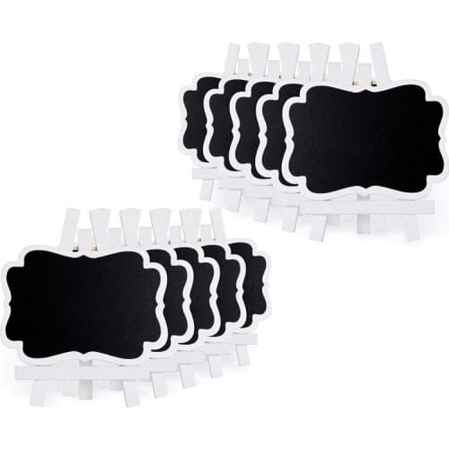 10Pcs Mini Chalkboards Wooden Small Chalkboard Signs With Easel Stand, Easel Chalkboards For Wedding Decorations, Birthday Party