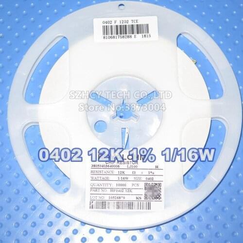10000pcs 0402 12K 1% 1/16W HF0402-12K Chip Resistor