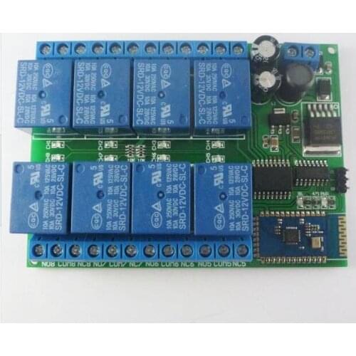12V 8 Channel Bluetooth Relay Board Wireless Remote Switch Remote Control for Smart Home Lighting
