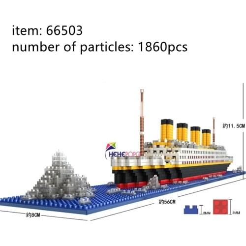 1860pcs 66503 MINI Bricks Model Titanic Cruise Ship Model Boat DIY Diamond Building Blocks Bricks Children Kids Toys Sale Price