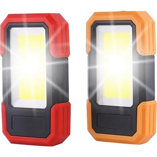 2 Pcs Led Work Light Magnetic Base Clip Battery Cob Flashlight Bright Handled Work Lamp for Car Repair Camping Emergency