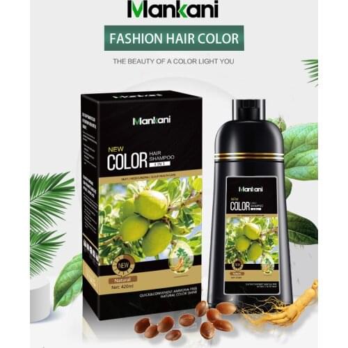 2Pcs/Lot Best quality 5 Minutes Instant Black 99% Cover Grey Hair Natural Organic Herbal Hair Color Shampoo