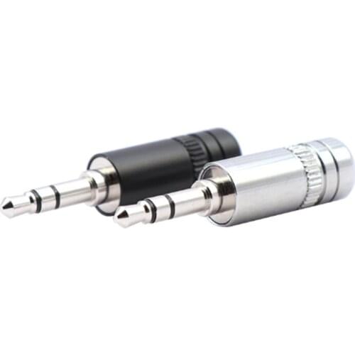 All copper shell rhodium-plated copper pin 3.5mm stereo earphone plug 2pcs