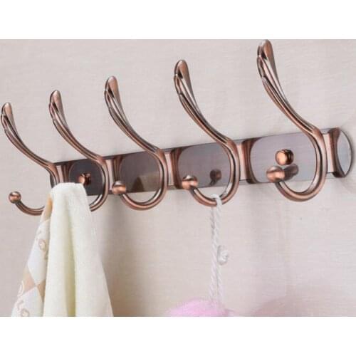 3-5 hooks Stainless Steel bathroom row hook,Wall mounted robe hooks for kitchen,Bathroom hanging clothes hook door,Free Shipping