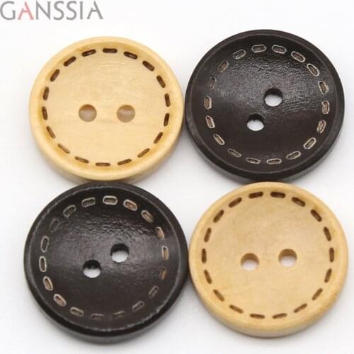 50pcs/lot Classic Wooden Buttons 2-holes for Sewing Scrapbooking Wood Buttons (SS-920)