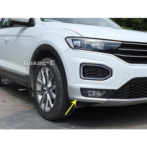 Car ABS Chrome Bumper Corner Protection Trim Fog Light Eyelid Eyebrow Strip For Volkswagen VW T-ROC TROC 2017 2018 2019 2020