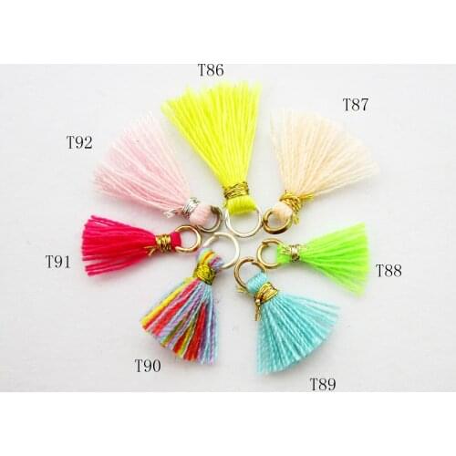 Tassel charms 13mm mixed colors small cute mala tassel pendant for earrings