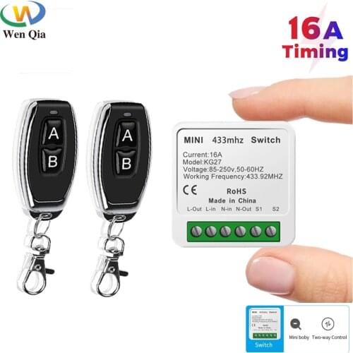 433MHz AC 220V Wireless Remote Control Switch 10Amp 2200W 2CH Relay Receiver and Transmitter for Lighting Lamp and Door System