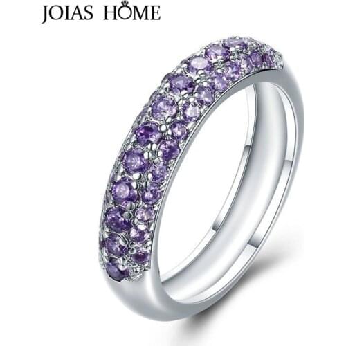 JoiasHome925 Sterling Silver Womens Ring Korean Simple Starry Shape Purple Yellow White 6-10 Wedding Banquet Gift Wholesale
