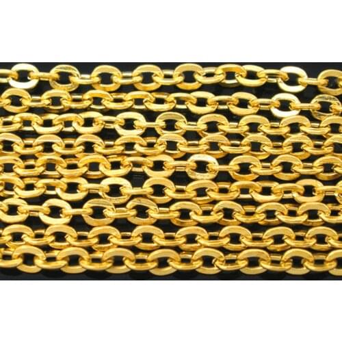 Doreen Box Lovely 10M Gold color Link Chain Findings 3x2.5mm (B05599)