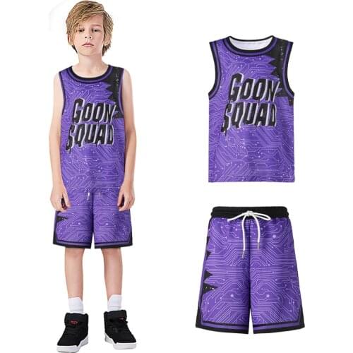 Space Basketball Jersey Jam Goon Squad Tank Shorts Cosplay Costume A New Legacy Basketball Uniform Set for Adults Kids