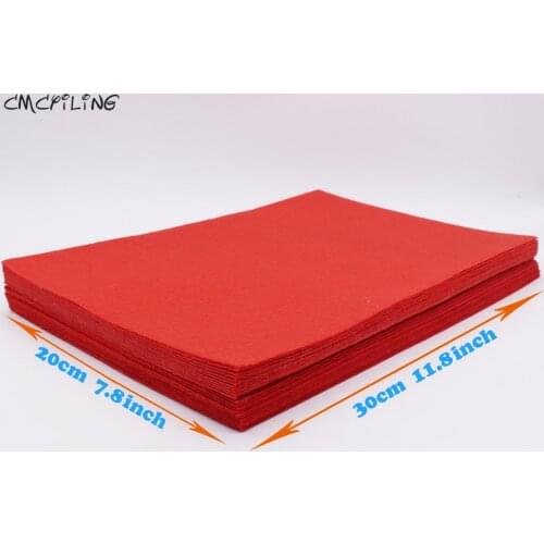 CMCYILING Red 12 Pieces Red 1mm Felt Sheet Felt Craft Polyester Fabrics For Scrapbooki Sewing Fieltro Feltro textiles