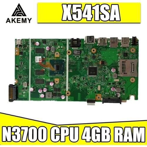AKEMY X541SA motherboard For ASUS X541 X541S X541SA laptop motherboard X541SA mainboard test OK N3700 cpu 4GB RAM
