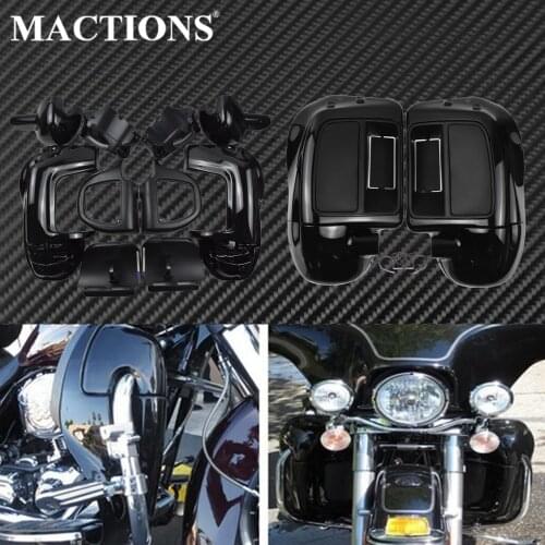 Motorcycle Vivid Black Lower Leg Warmer Vented Fairing Glove Box For Harley Touring Electra Street Glide Road King 1983-2020