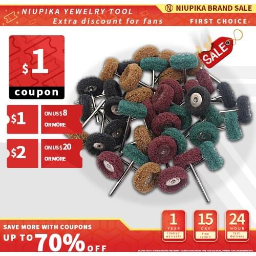 40 Pcs 3mm Abrasive Buffs Polishing Buffing Wheel Set Kit for Dremel Rotary Tool Grinding Accessories