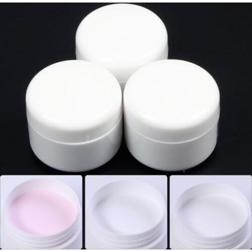 3 Pots Pink/White/Clear Acrylic Powder Glitter Nail Art Tools Kit Nail Tips Extension Gel Dust gem Acrylic Nail Tools Set