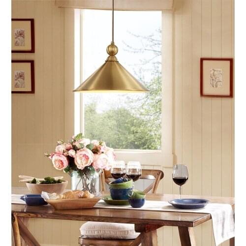 Simple copper chandelier high quality brass oxidation resistance easy cleaning and durability for dining room/bedroom/kitchen